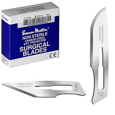 12 Pack Disposable Scalpels Blades#10 Sterile Scalpel Knives for Biology Lab Anatomy Individually Pouch Sculpting Non-Slip Plastic Rule Handle Medical Student Practicing Cut Podiatry 