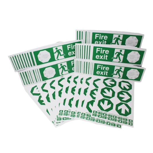 MultiDirectional Fire Exit Signs Pack SafetySigns4Less