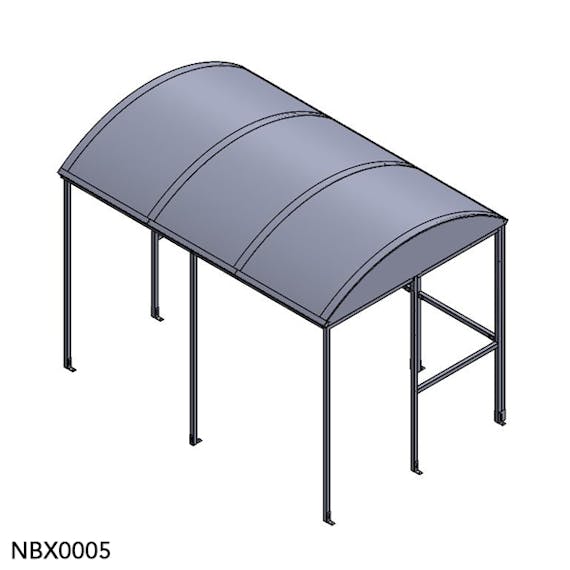 Domed Open Fronted Smoking Shelter - Aluminium Roof