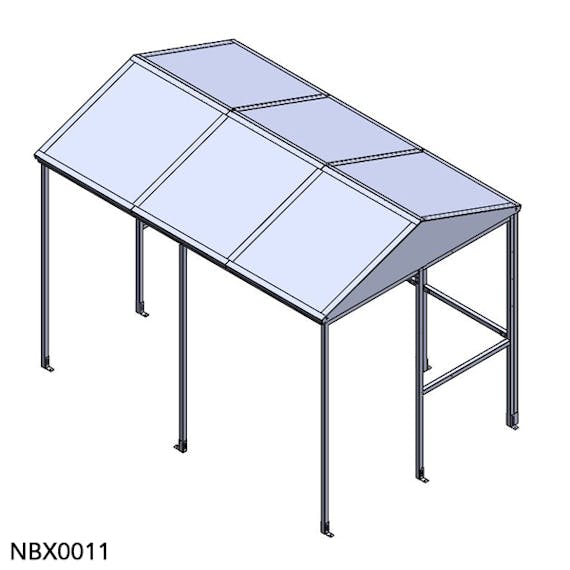 Apex Open Fronted Smoking Shelter - Aluminium Roof