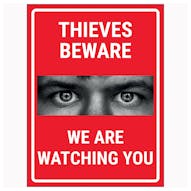 Criminals Beware We Are Watching You Red