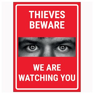 Criminals Beware We Are Watching You Red