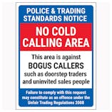 Police & Trading Standards Notice / No Cold Calling Area / Against Bogus Callers / Failure To Comply