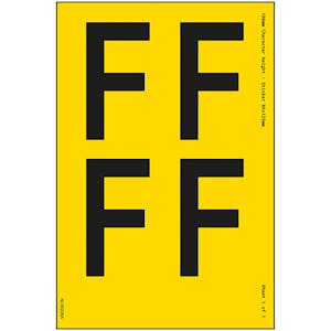 Yellow Self Adhesive F Labels