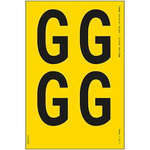 Yellow Self Adhesive G Labels
