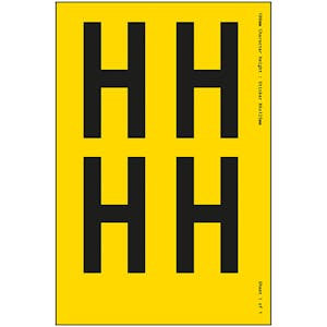 Yellow Self Adhesive H Labels