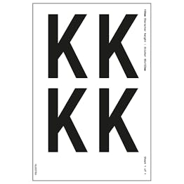 White Self Adhesive K Labels | Warehouse Numbers & Letters