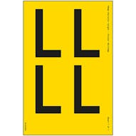 Yellow Self Adhesive L Labels