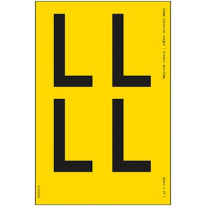 Yellow Self Adhesive L Labels
