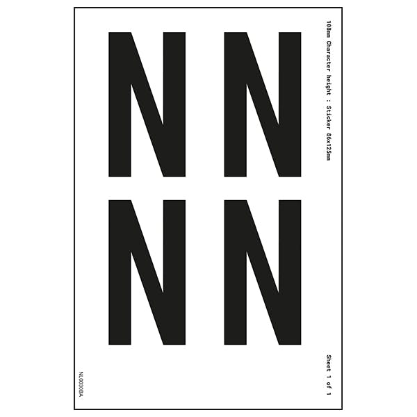 White Self Adhesive N Labels | Warehouse Numbers & Letters