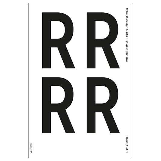 White Self Adhesive R Labels Warehouse Numbers & Letters
