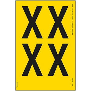 Yellow Self Adhesive X Labels