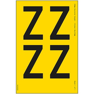 Yellow Self Adhesive Z  Labels