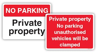 Private Property - No Parking Signs