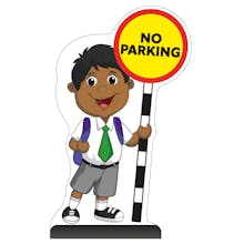 School Kid Cut Out Pavement Sign - Kamal - No Parking