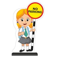 School Kid Cut Out Pavement Sign - Jess - No Parking
