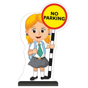 School Kid Cut Out Pavement Sign - Jess - No Parking