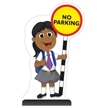School Kid Cut Out Pavement Sign - Ruby - No Parking
