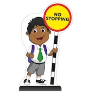 School Kid Cut Out Pavement Sign - Kamal - No Stopping
