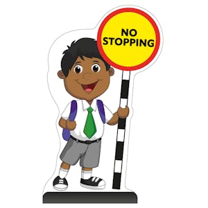 School Kid Cut Out Pavement Sign - Kamal - No Stopping