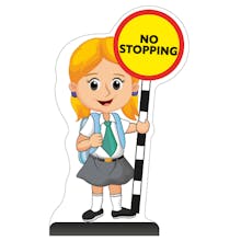 School Kid Cut Out Pavement Sign - Jess - No Stopping