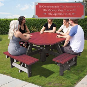 King Charles III Accession Octagonal Picnic Table