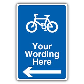 Custom - Mandatory Cycle Parking - Blue - Arrow Left