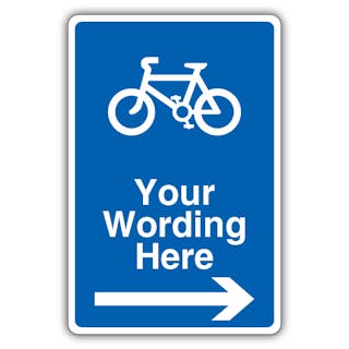 Custom - Mandatory Cycle Parking - Blue - Arrow Right