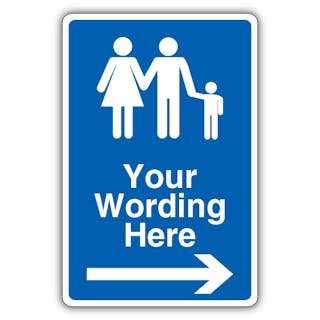 Custom - Mandatory Family Parking - Blue - Arrow Right