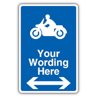 Custom - Mandatory Motorcycle Parking - Blue - Arrow Left/Right