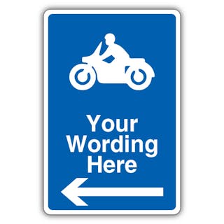 Custom - Mandatory Motorcycle Parking - Blue - Arrow Left