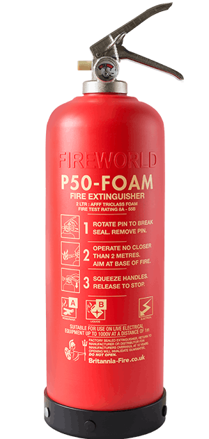 P50 Foam Extinguisher – 2L – Service Free – Ratings 13A, 55B