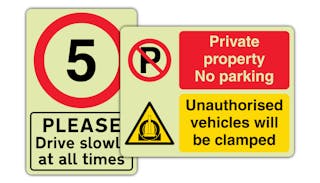 Photoluminescent Parking & Traffic Signs