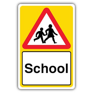 School - Children Crossing Triangle - Yellow