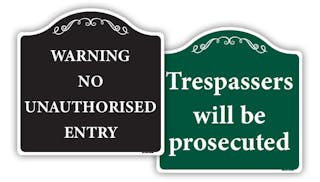 Prestige No Trespassing Signs