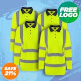 4 Pro RTX Long Sleeve Hi-Vis Polo Shirts For £99 - Includes Free Embroidered Logo!