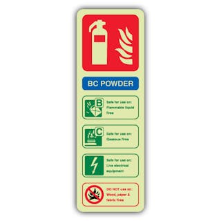 Photoluminescent BC Powder Fire Extinguisher