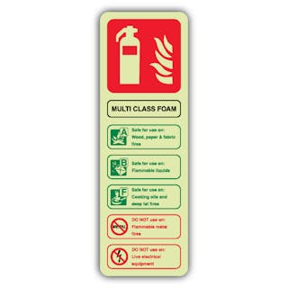 Photoluminescent Multi Class Foam Fire Extinguisher