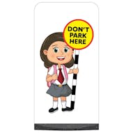 School Kid Flat Panel Pavement Sign - Mollie - Don't Park Here