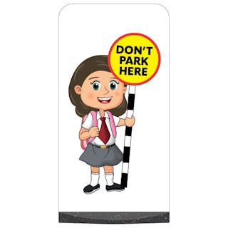 School Kid Flat Panel Pavement Sign - Mollie - Don't Park Here