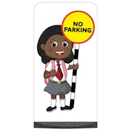 School Kid Flat Panel Pavement Sign - Naomi - No Parking