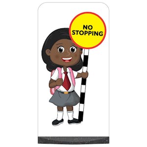 School Kid Flat Panel Pavement Sign - Naomi - No Stopping