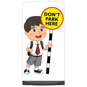 School Kid Flat Panel Pavement Sign - Charlie - Don't Park Here