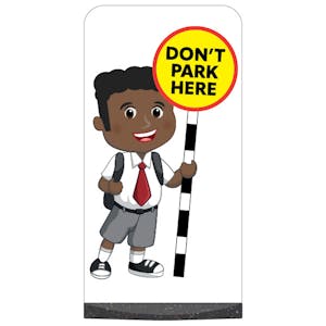 School Kid Flat Panel Pavement Sign - Toby - Don't Park Here