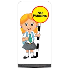 School Kid Flat Panel Pavement Sign - Jess - No Parking