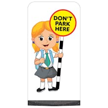 School Kid Flat Panel Pavement Sign - Jess - Don't Park Here