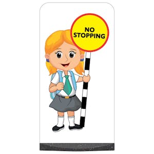School Kid Flat Panel Pavement Sign - Jess - No Stopping