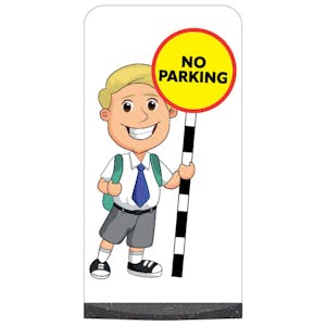 School Kid Flat Panel Pavement Sign - Finn - No Parking