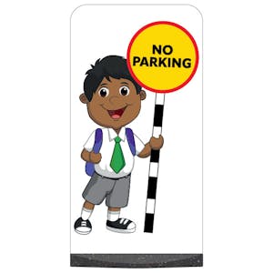 School Kid Flat Panel Pavement Sign - Kamal - No Parking