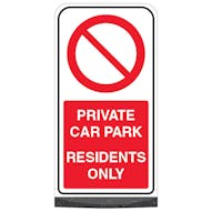 Freestanding Sign - Private Car Park Residents Only